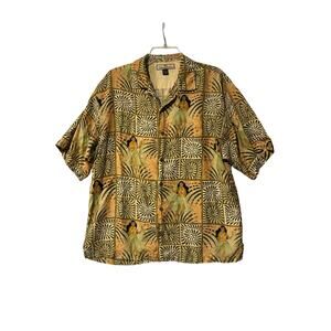 Tommy Bahama 100% Silk SS Button Up Camp Shirt Hula Girl Floral Size Med Men's